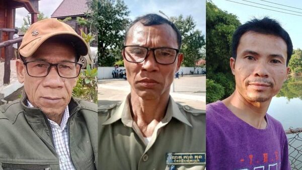 ពីឆ្វេងទៅស្តាំលោក មុត រិន (គណបក្សឆន្ទៈខ្មែរ) លោក កាន់ គុន (គណបក្សភ្លើងទៀន)និង លោក ឡុក អូរីដេ។ រូបថតពីទំព័រហ្វេសប៊ុករបស់អ្នកទាំងបី។ (លីកាដូ)។